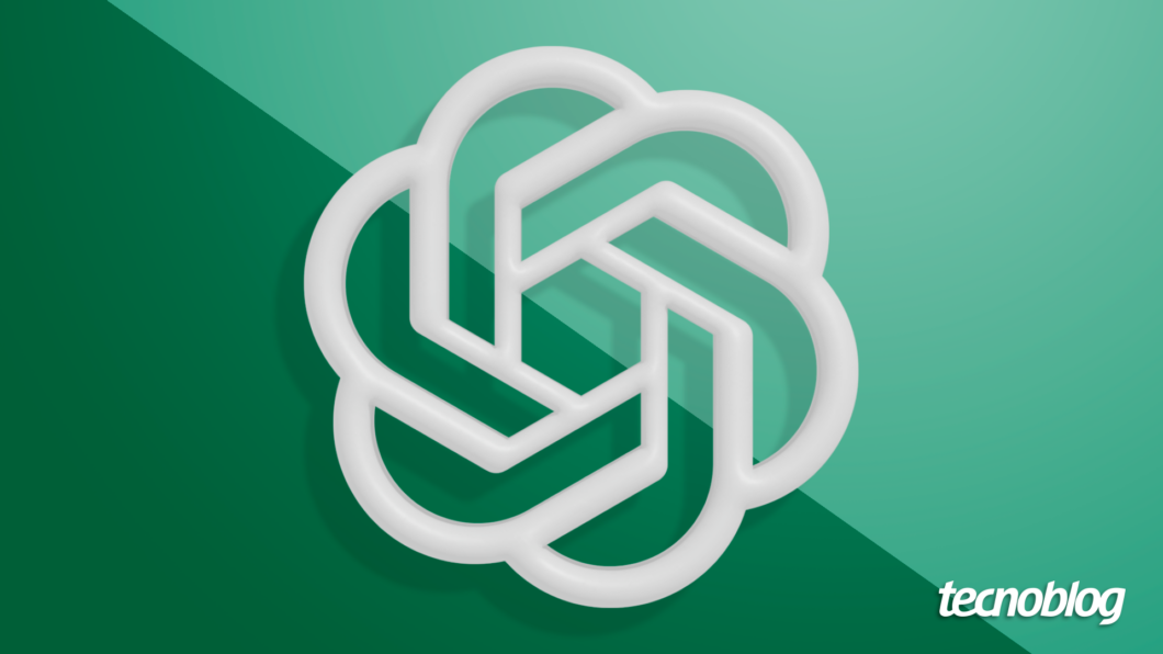 Arte com o logotipo do ChatGPT da OpenAI em um fundo de cor verde.