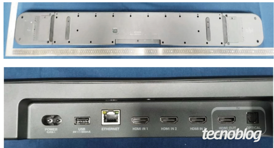 Conexões e entradas da soundbar jbl bar 1000mk2