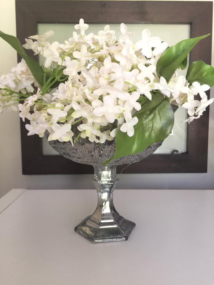 mercury glass pedestal