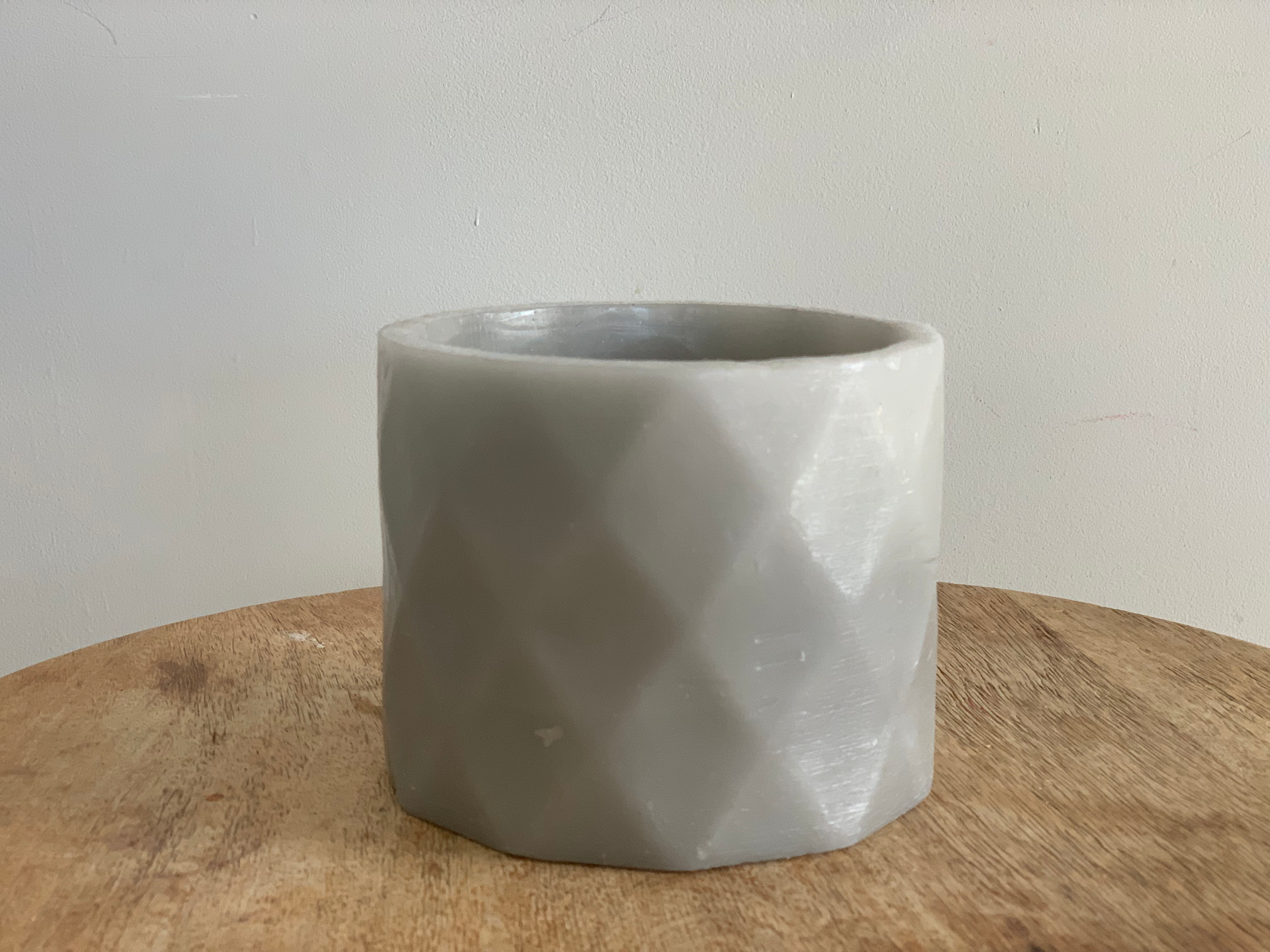 Grey Honeycomb LED Candle and Holder
