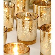 gold votive candle cup