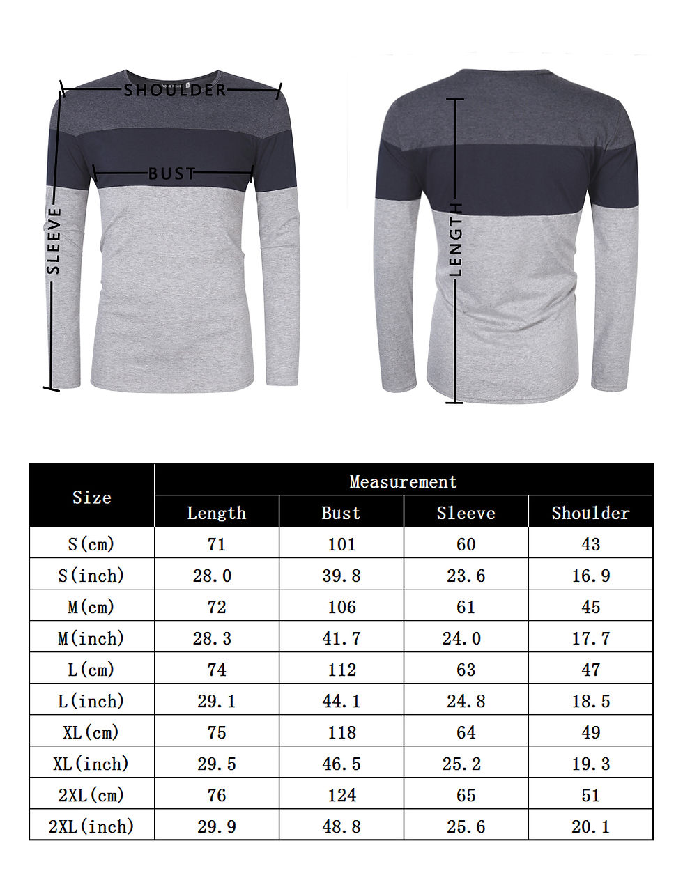 Thumbnail: Yong Horse Men's Color Block Slim Fit Dark gray + sapphire blue S