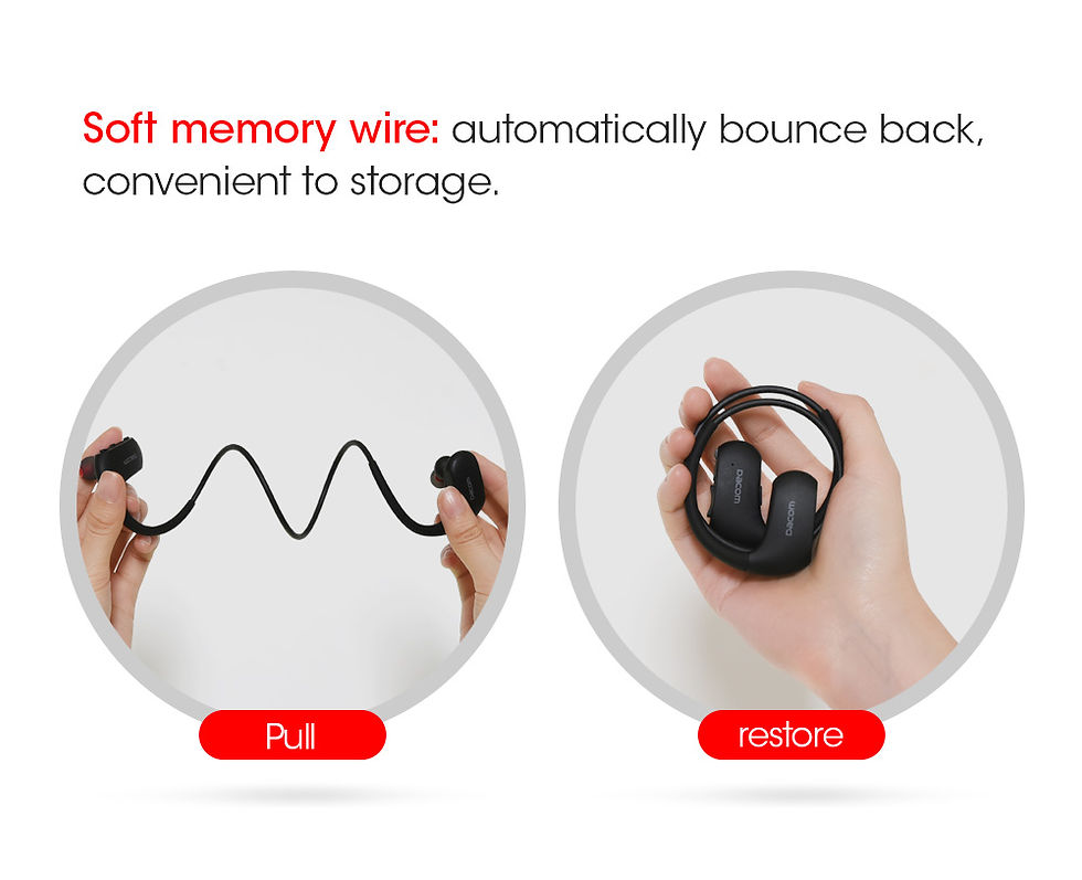 Thumbnail: DACOM L05 Bluetooth Headphones Bass IPX7 Waterproof Wireless Earphone Sports BLK