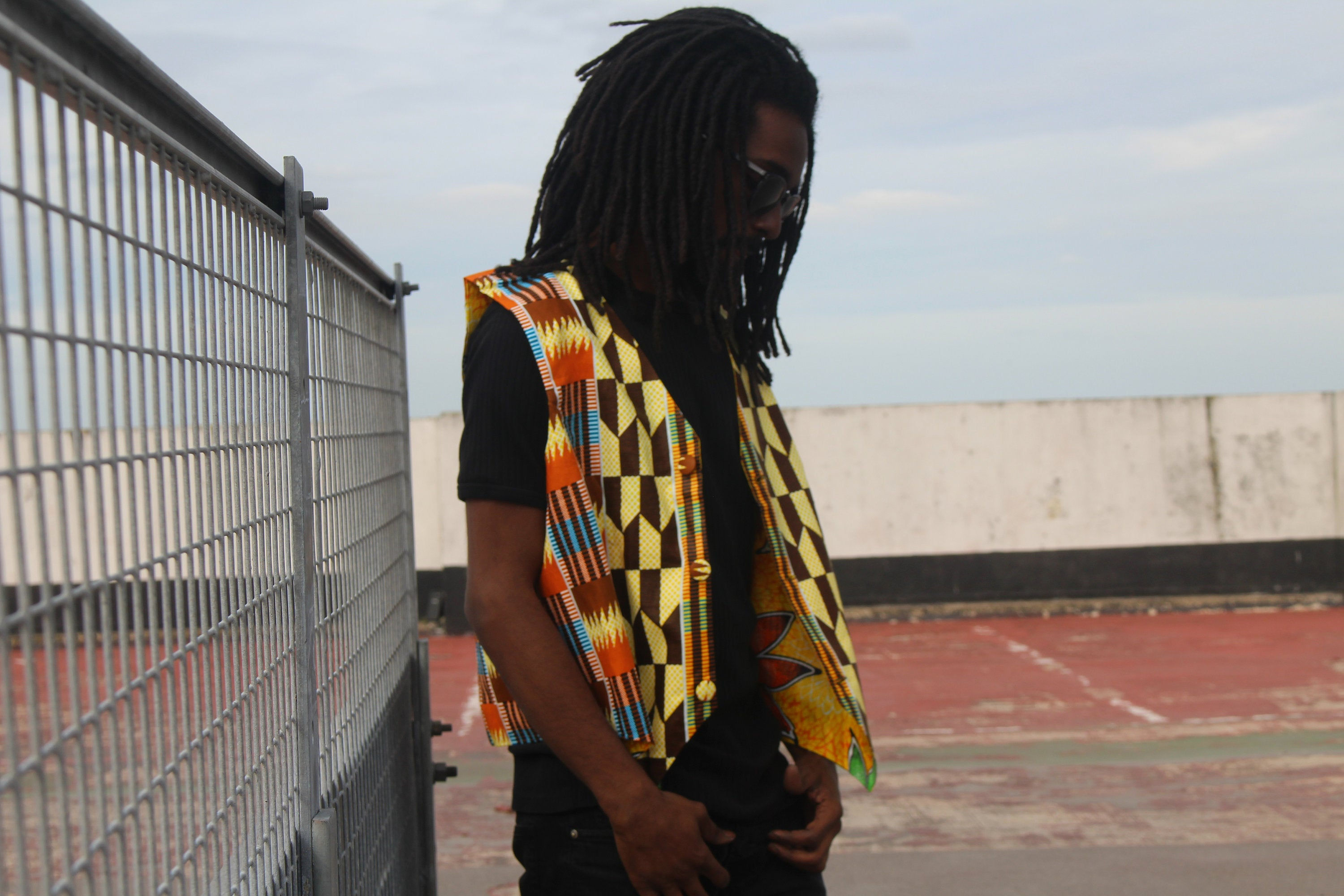 Reversible African Vest Ankara Vest Boho Waistcoat (Continent Clothing)