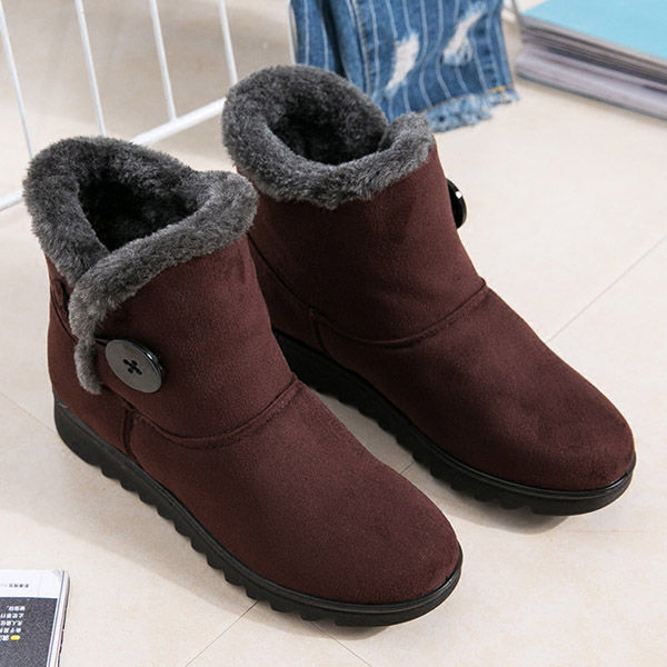 Thumbnail: Women Buckle Comfortable Keep Warm Soft Ankle Snow Boots