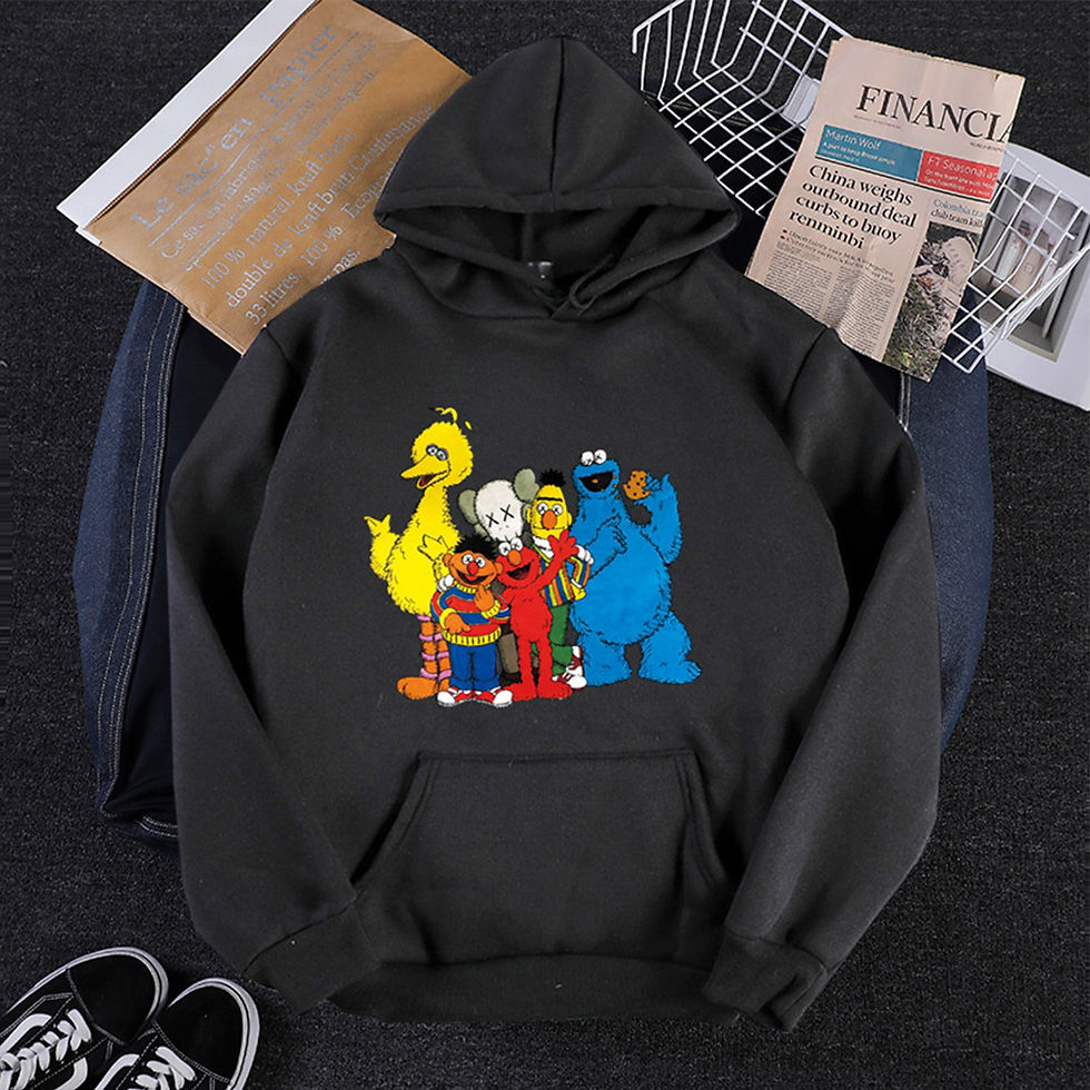 Thumbnail: KAWS Men Women Hoodie Sweatshirt Thicken Loose Pullover Gray_L