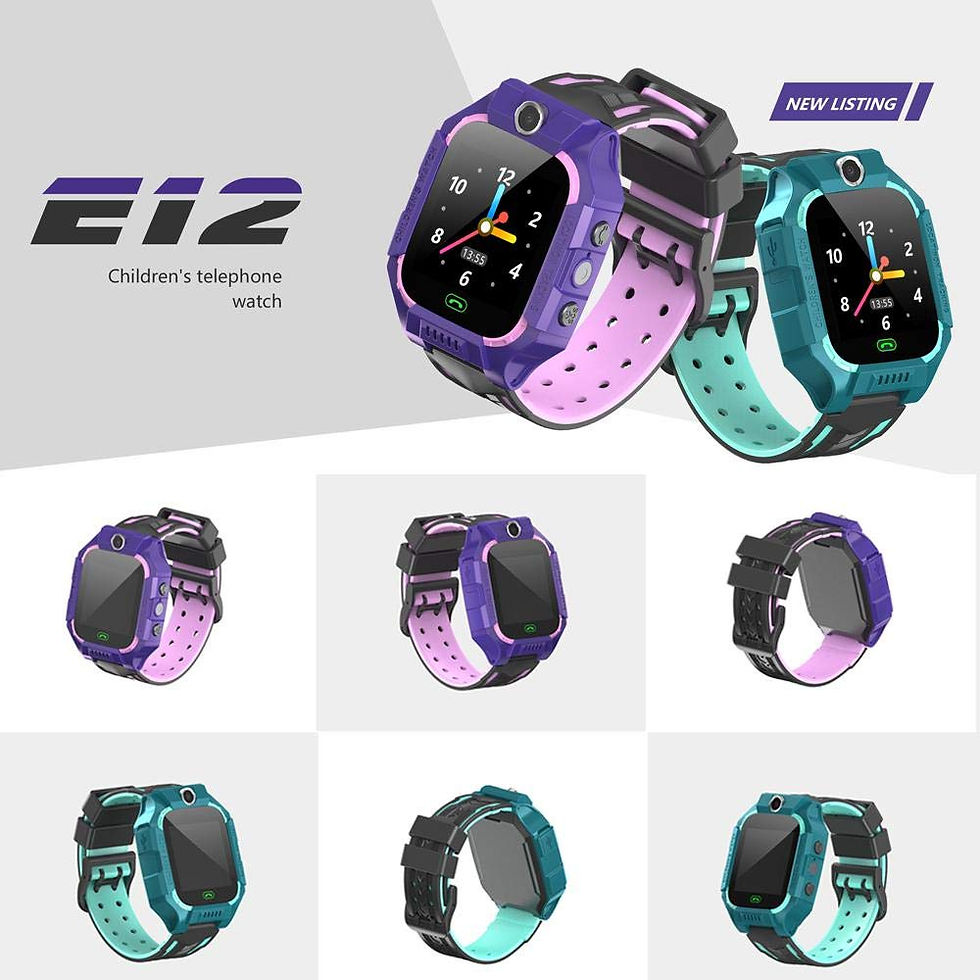 Thumbnail: E12 SOS Anti-Lost Alarm Sim Card Slot Touch Screen Kids Smart Watch PURPLE