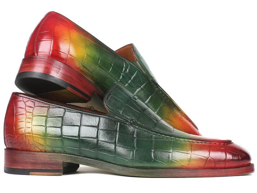 Thumbnail: Paul Parkman Crocodile Embossed Calfskin Multicolor Loafer (PAUL PARKMAN)