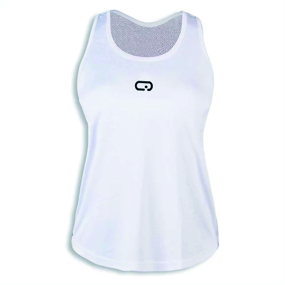 Thumbnail: Women's Mesh Tank Tops: White & Black (Qube Active)