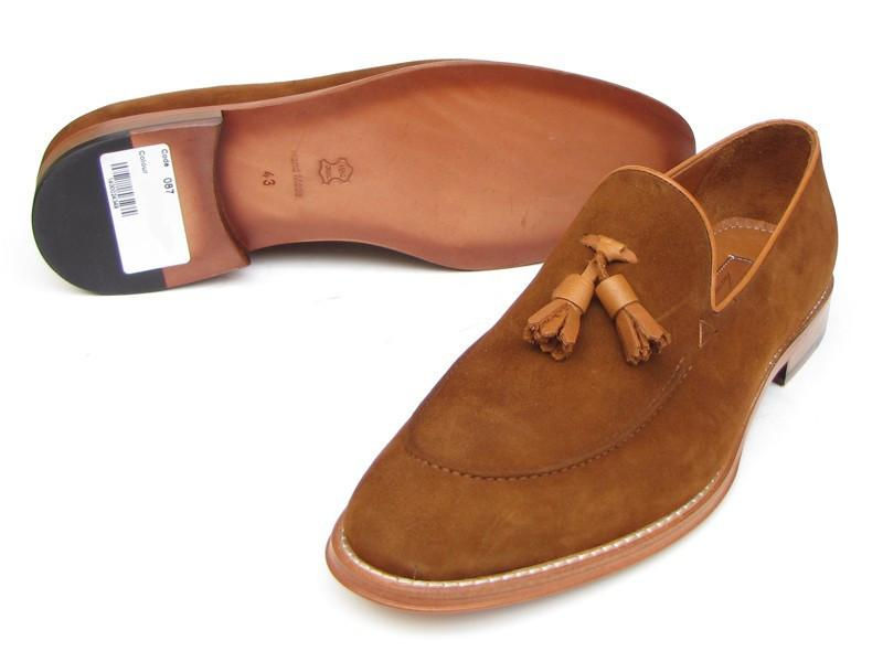 Thumbnail: Paul Parkman Men's Tassel Loafer Tobacco Suede Shoes (PAUL PARKMAN)