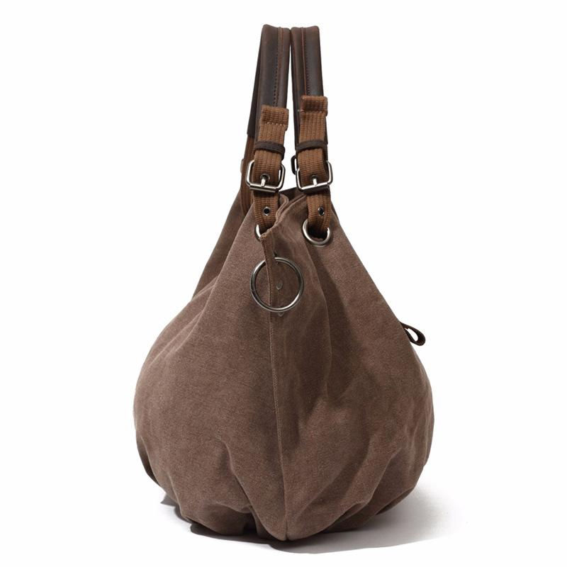 Thumbnail: Fashion Shopper Women Canvas Leather Tote Bag 2011010 (RockCow)