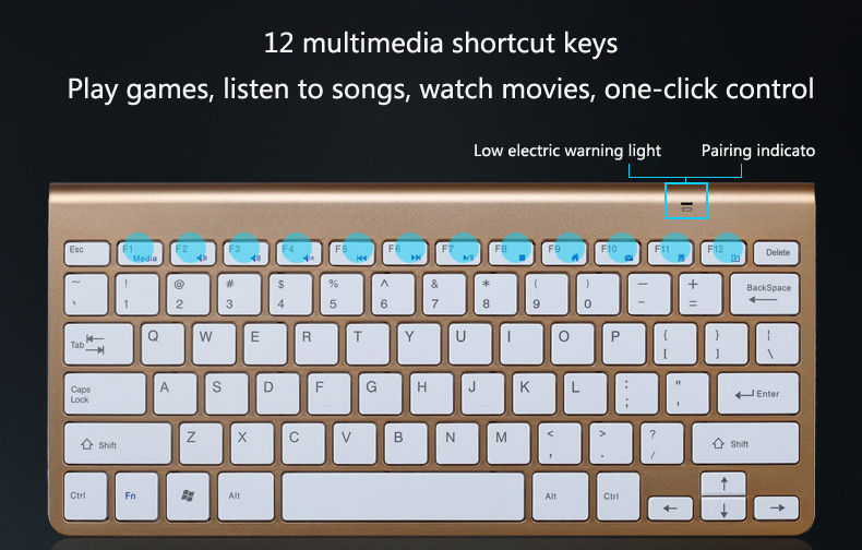 Thumbnail: 2.4G Wireless Keyboard Mouse Set Mini Multimedia Keyboard Mouse SILVER GREY Set