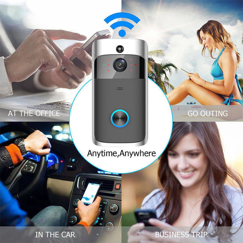 Thumbnail: Wireless WiFi DoorBell Intercom Secure Camera - Silver