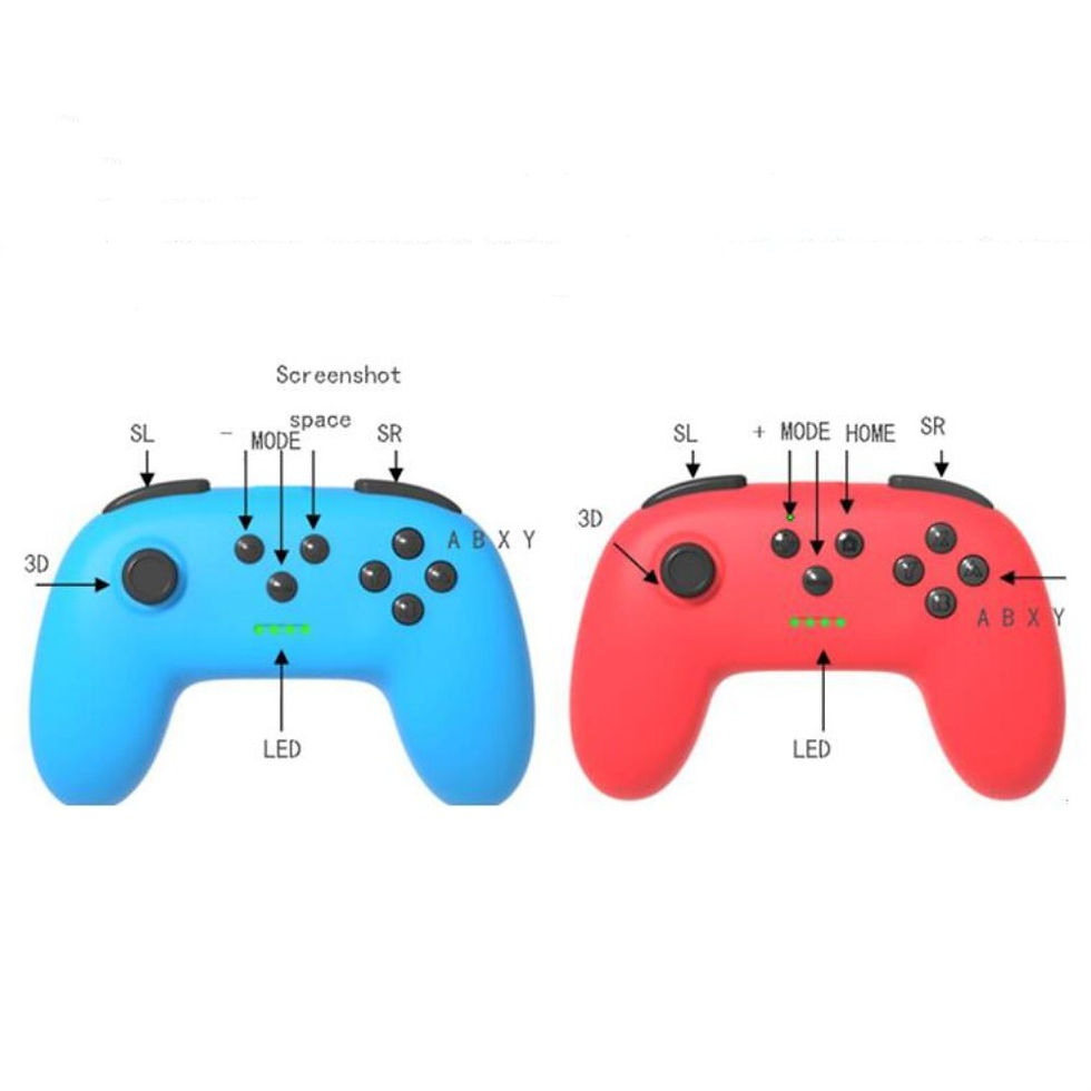 Thumbnail: 1 Pair of Bluetooth Wireless Game Controller for Switch Pro Red + blue