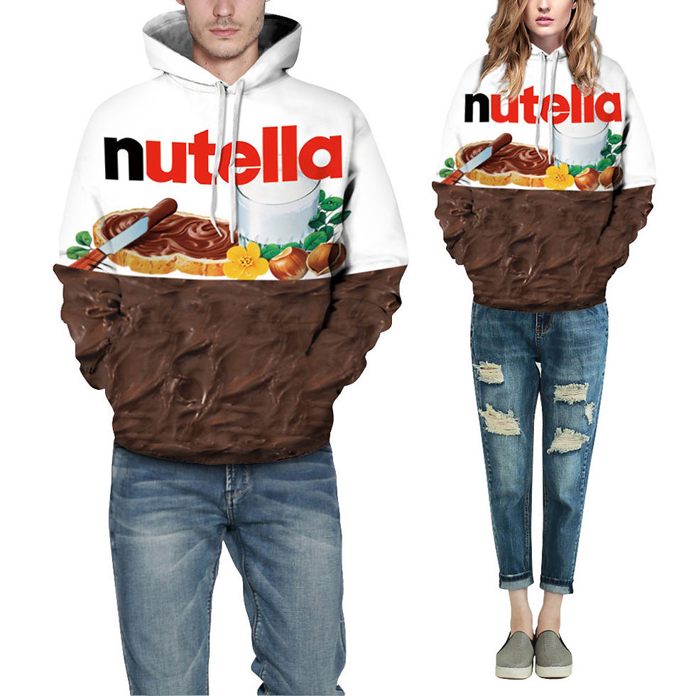 Thumbnail: Nutella Chocolate Printed Hoodie for Men and Women Chocolate XL