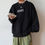 Thumbnail: KAWS Wanted Crew Neck Printing Loose Fashion Pullover Tops Black L