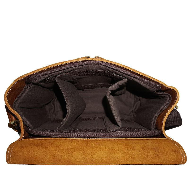 Thumbnail: Full Grain Leather Retro Style DSLR Camera Bag YD81 (RockCow)