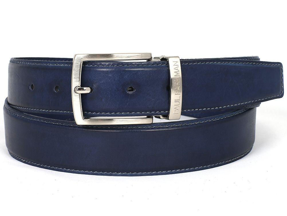 Men's Leather Belt Hand-Painted Navy (PAUL PARKMAN)