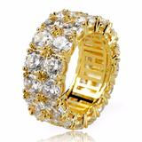 Thumbnail: Dripped 9MM Double Diamond Row Ring - Gold or Silver (GETDRIP)