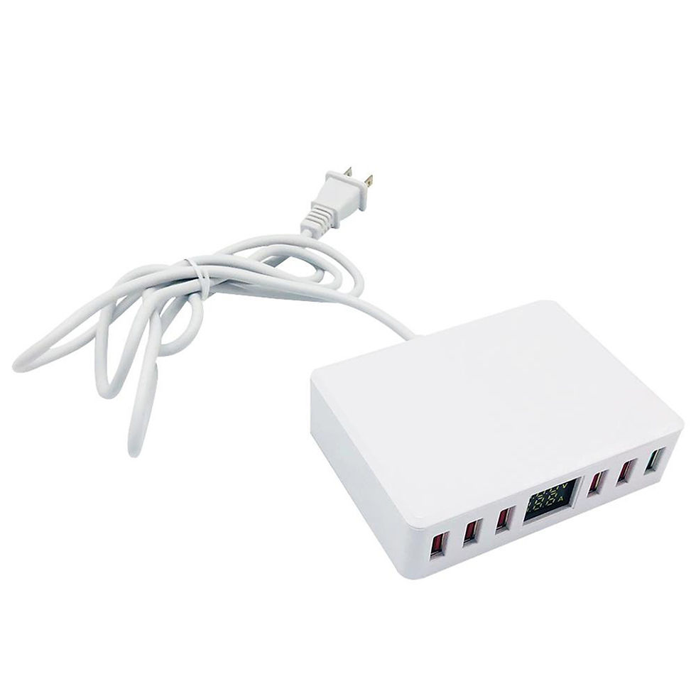 Thumbnail: Travel Charger 6-USB Port Digital Display USB Charging Plug US Plug