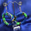 Thumbnail: African Print Hooped Earrings With Blue Ankara Fabric (Continent Clothing)