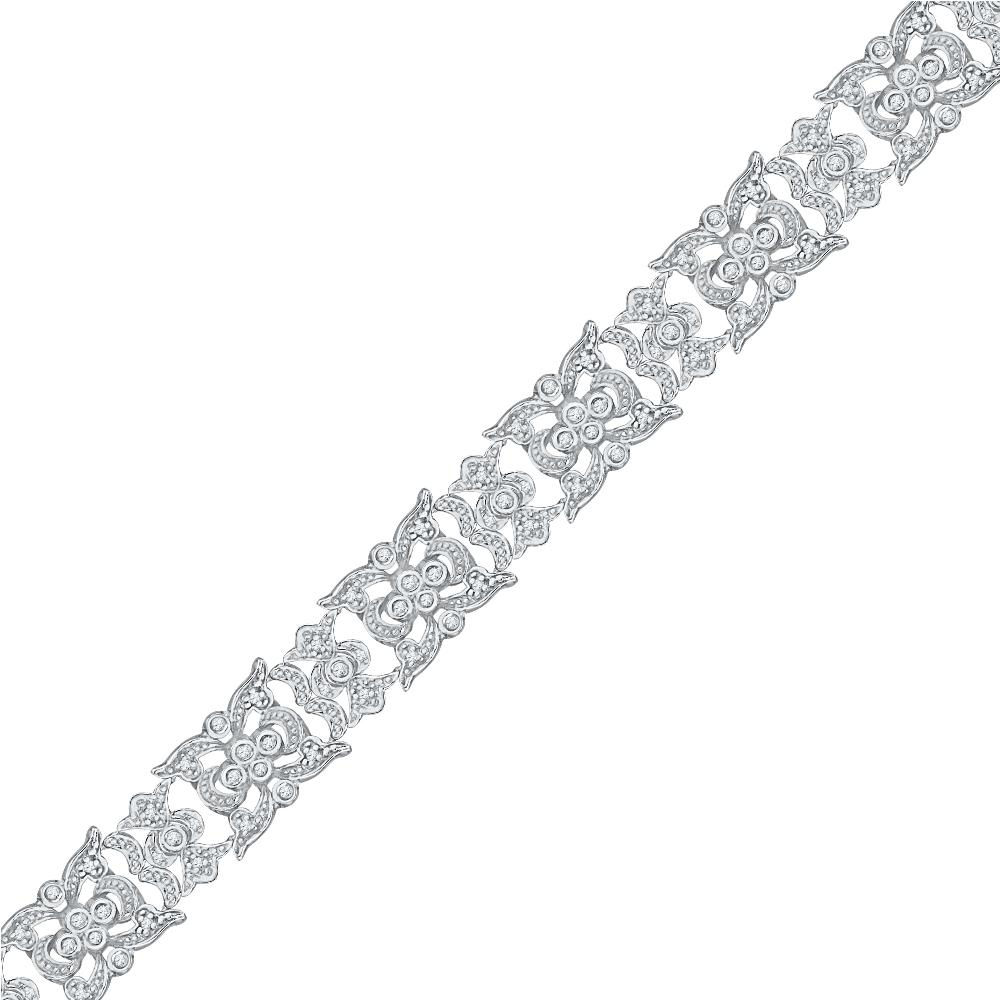 Vintage Style Diamond Bracelet in White Gold (Jewelry By Johan)