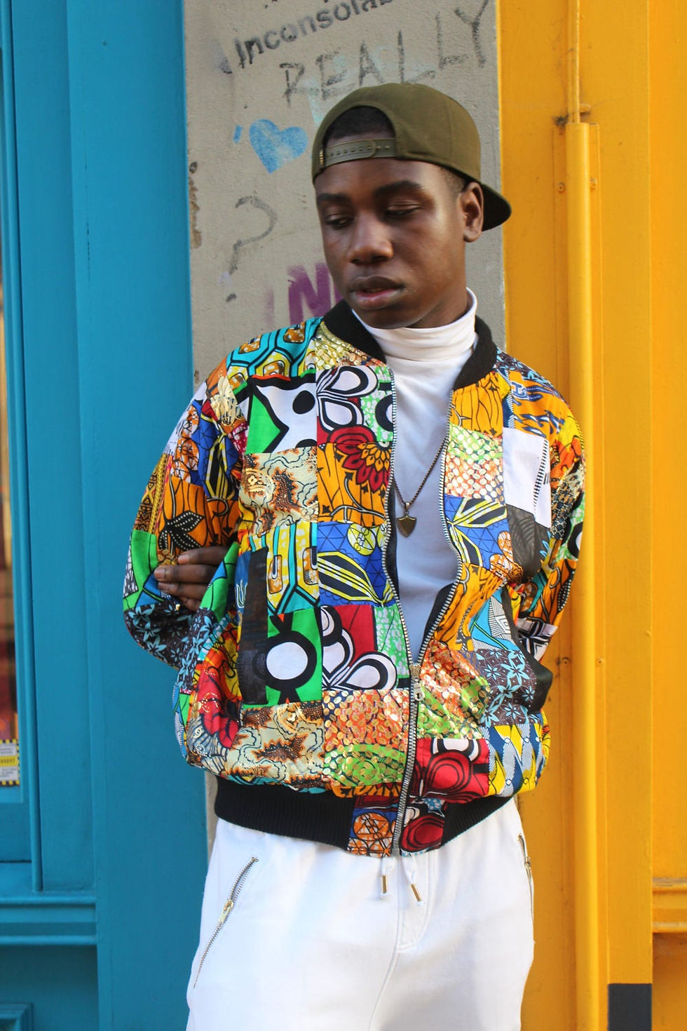 Thumbnail: African Wax Patchwork 90s Bomber Jacket (Continent Clothing)