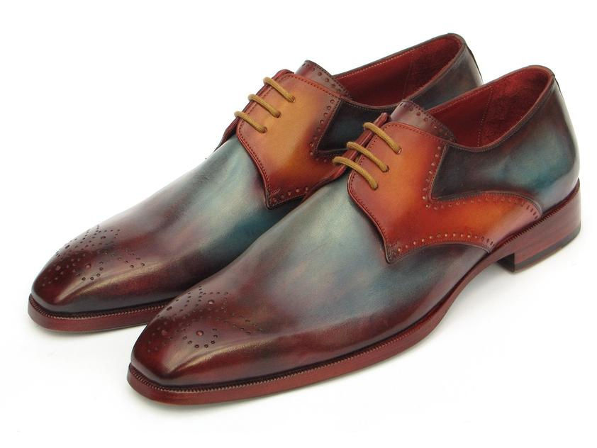 Thumbnail: Paul Parkman Men's Multi-color Medallion Toe Derby Shoes (PAUL PARKMAN)