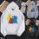 Thumbnail: KAWS Men Women Sweatshirt Loose Hoodie Pullover Pink M