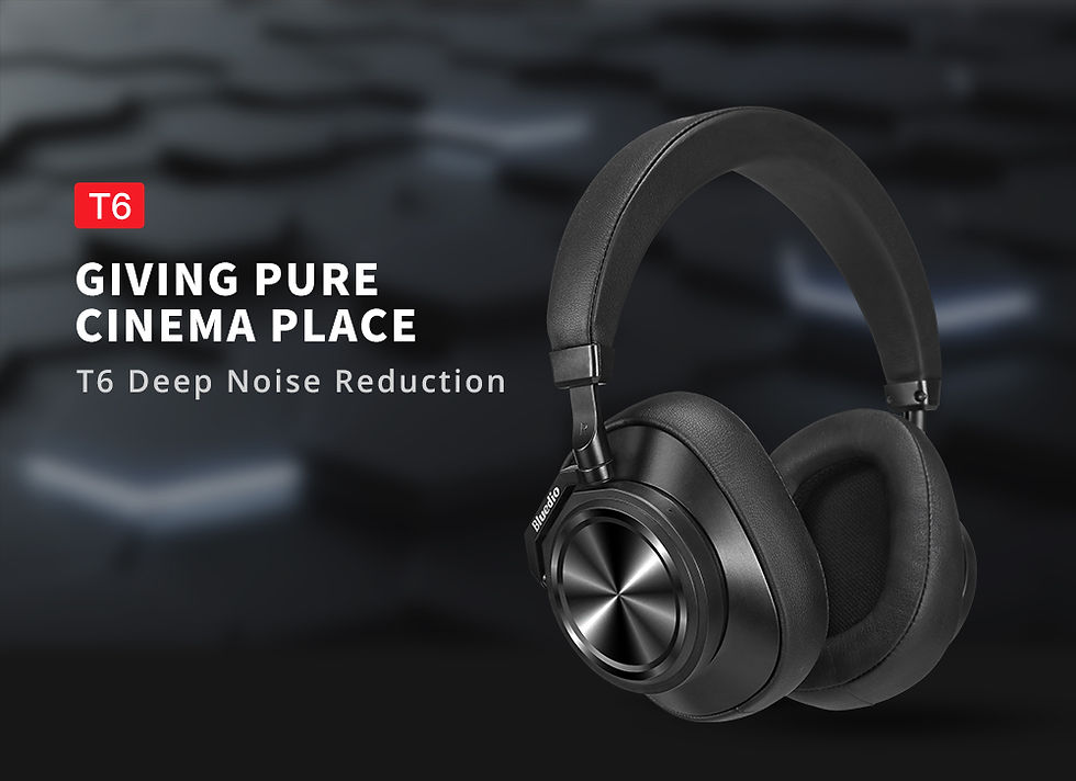 Thumbnail: Bluedio T6 Active Noise Cancelling Headphones Wireless Bluetooth Headset BLACK
