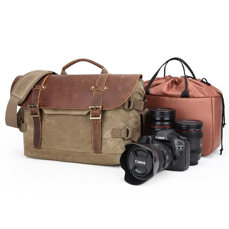 Thumbnail: Waterproof Shoulder Camera Canvas DSLR Bag QSM30 (RockCow)
