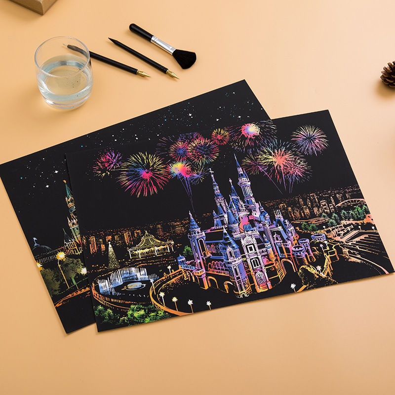 Thumbnail: Creative DIY Scratch Bright City Night View Scraping Painting World Sightseeing