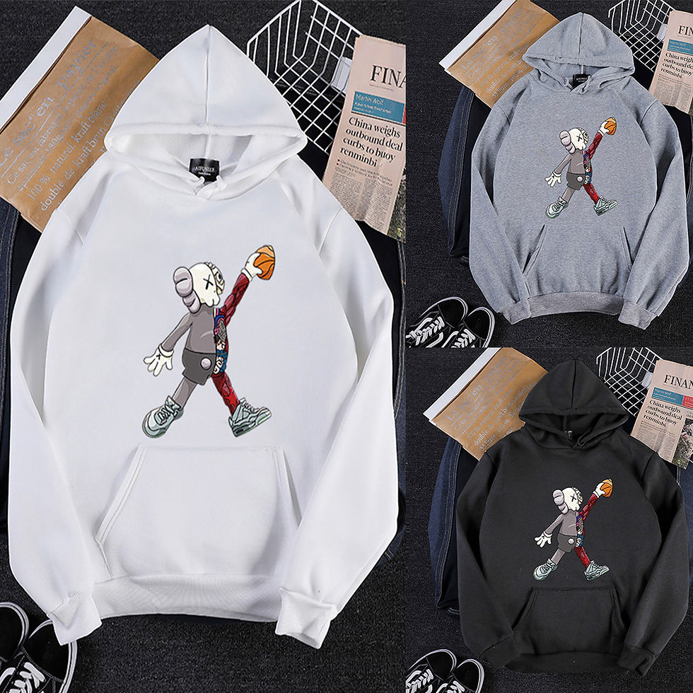 Thumbnail: KAWS Men Women Hoodie Sweatshirt Walking Doll Winter Loose Pullover Gray S