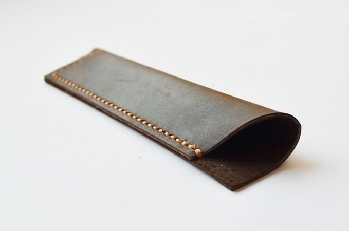 Thumbnail: Hand Stitched Genuine Natural Leather Pen Holder (RockCow)