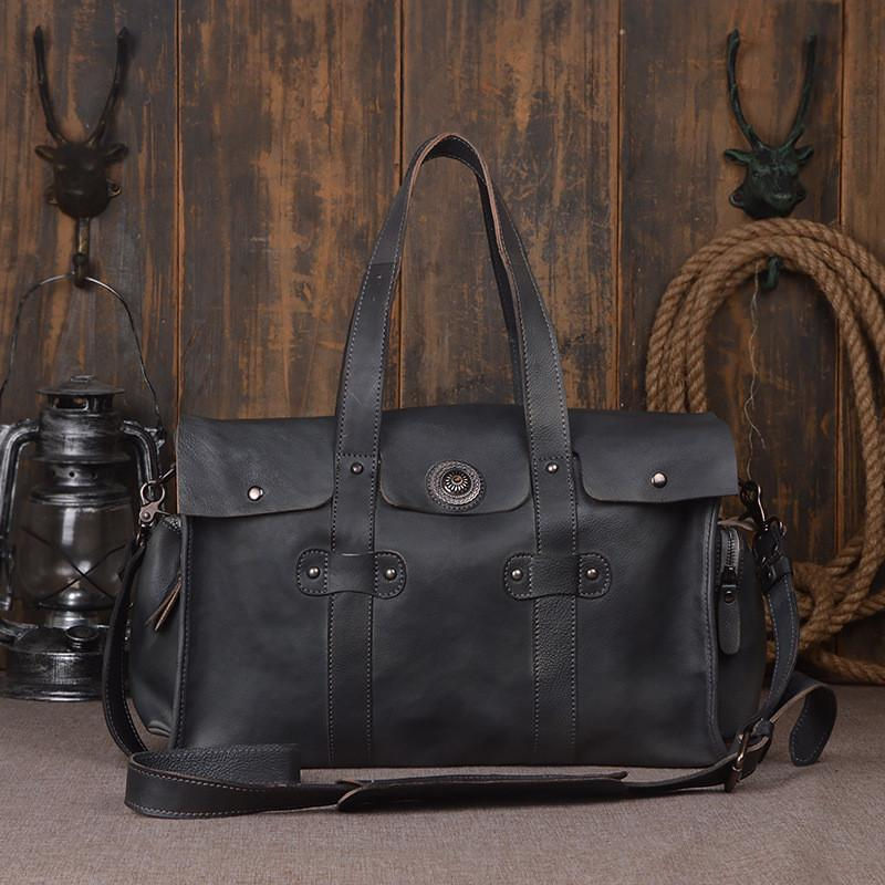 Thumbnail: Vintage Mens Leather Travel Hold All Bag 9035 (RockCow)