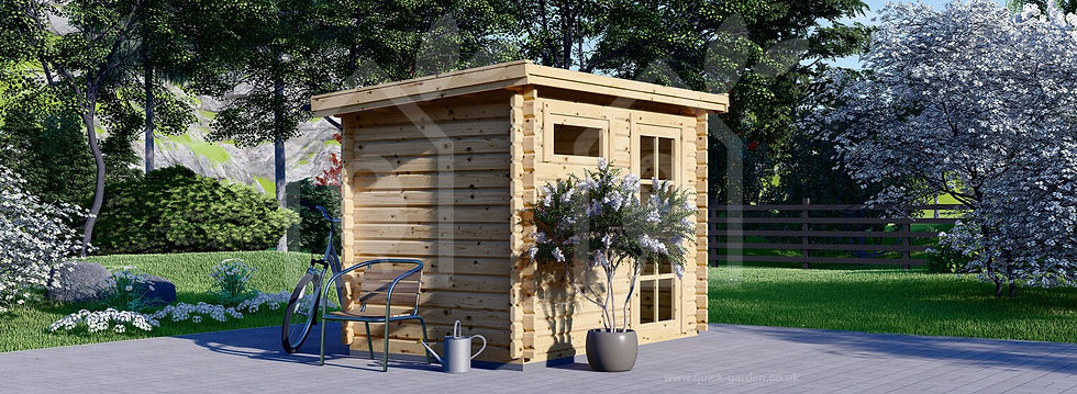 Thumbnail: Log Cabin Shed MODERN 3m x 2m (10x7 ft) 28 mm (Quick Gardens)