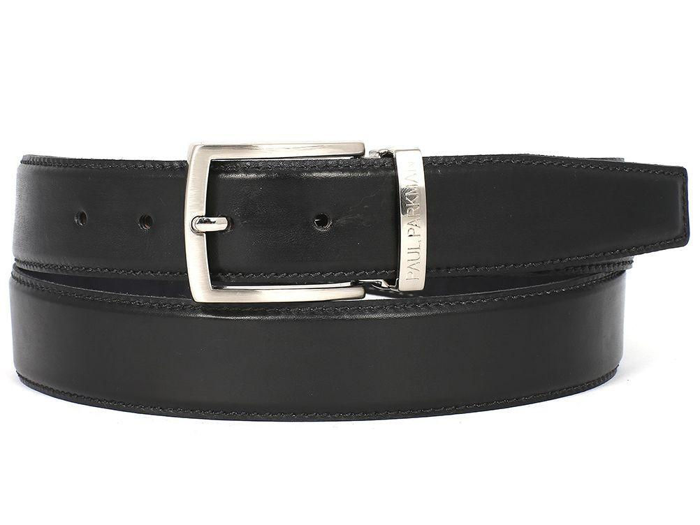 Men's Leather Belt Hand-Painted Black (PAUL PARKMAN)