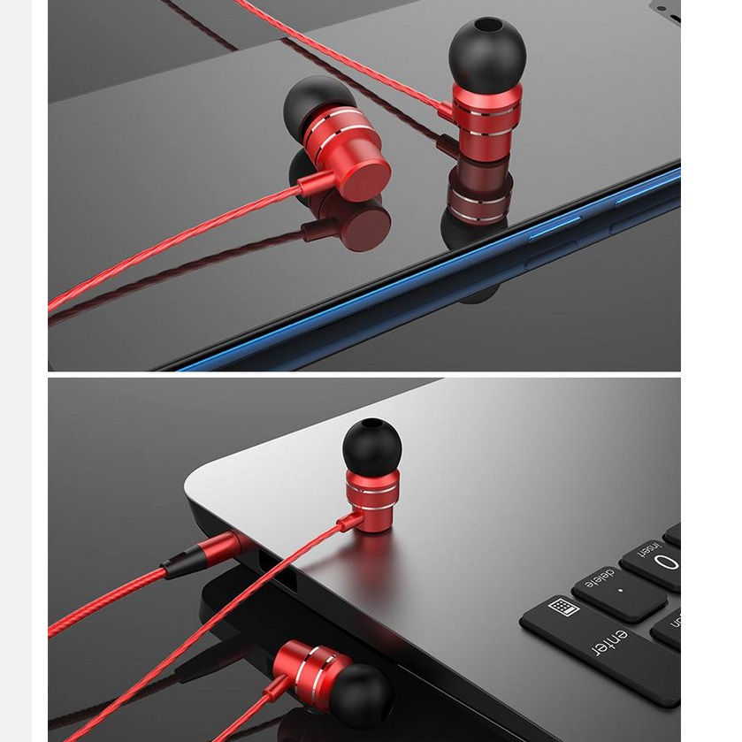 Thumbnail: M01 3.5mm Metal In-ear Earphone Music Earbuds Line Control Strong Bass Silver