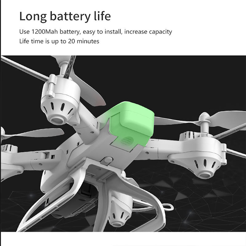 Thumbnail: Drone Ky909 Hd 4k Wifi Video Live Fpv Drone Light Flow Keep Height Quad-axis