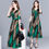 Thumbnail: THE LEOPARD Women Elegant Print Knee-length Leopard Print Fashion Dress green M