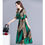 Thumbnail: THE LEOPARD Women Elegant Print Knee-length Leopard Print Fashion Dress green M