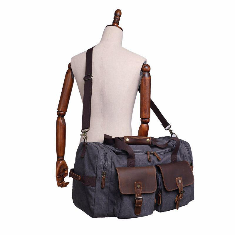 Thumbnail: Canvas Shoulder Messenger Travel Bag YD5322 (RockCow)