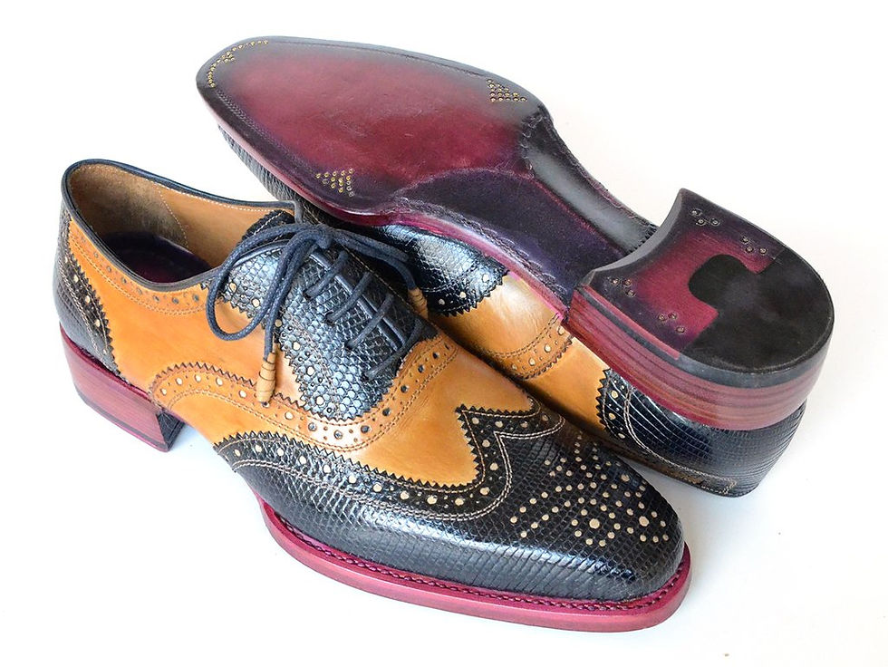 Thumbnail: Paul Parkman Genuine Iguana & Leather Wingtip Oxfords (PAUL PARKMAN)