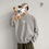 Thumbnail: KAWS Wanted Crew Neck Printing Loose Fashion Pullover Tops Light grey L