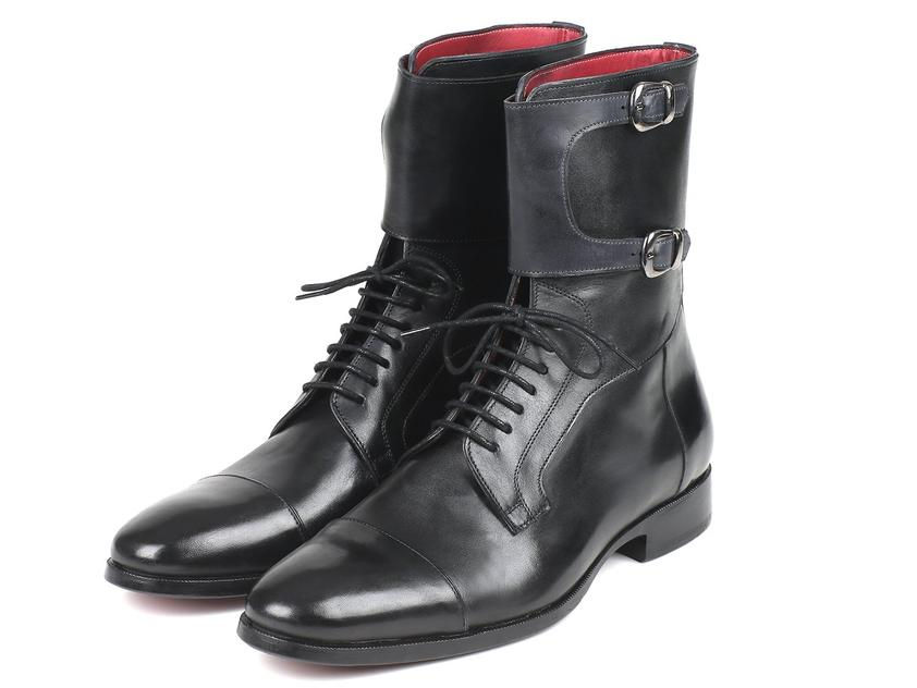 Thumbnail: Paul Parkman Men's High Boots Black Calfskin (PAUL PARKMAN)