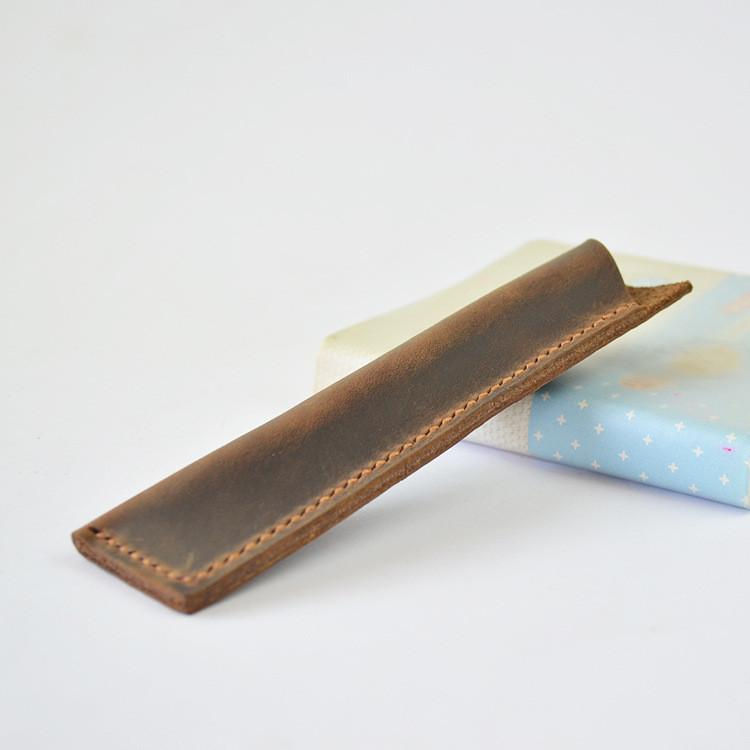 Thumbnail: Hand Stitched Genuine Natural Leather Pen Holder (RockCow)