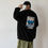 Thumbnail: KAWS Wanted Crew Neck Printing Loose Fashion Pullover Tops Black L