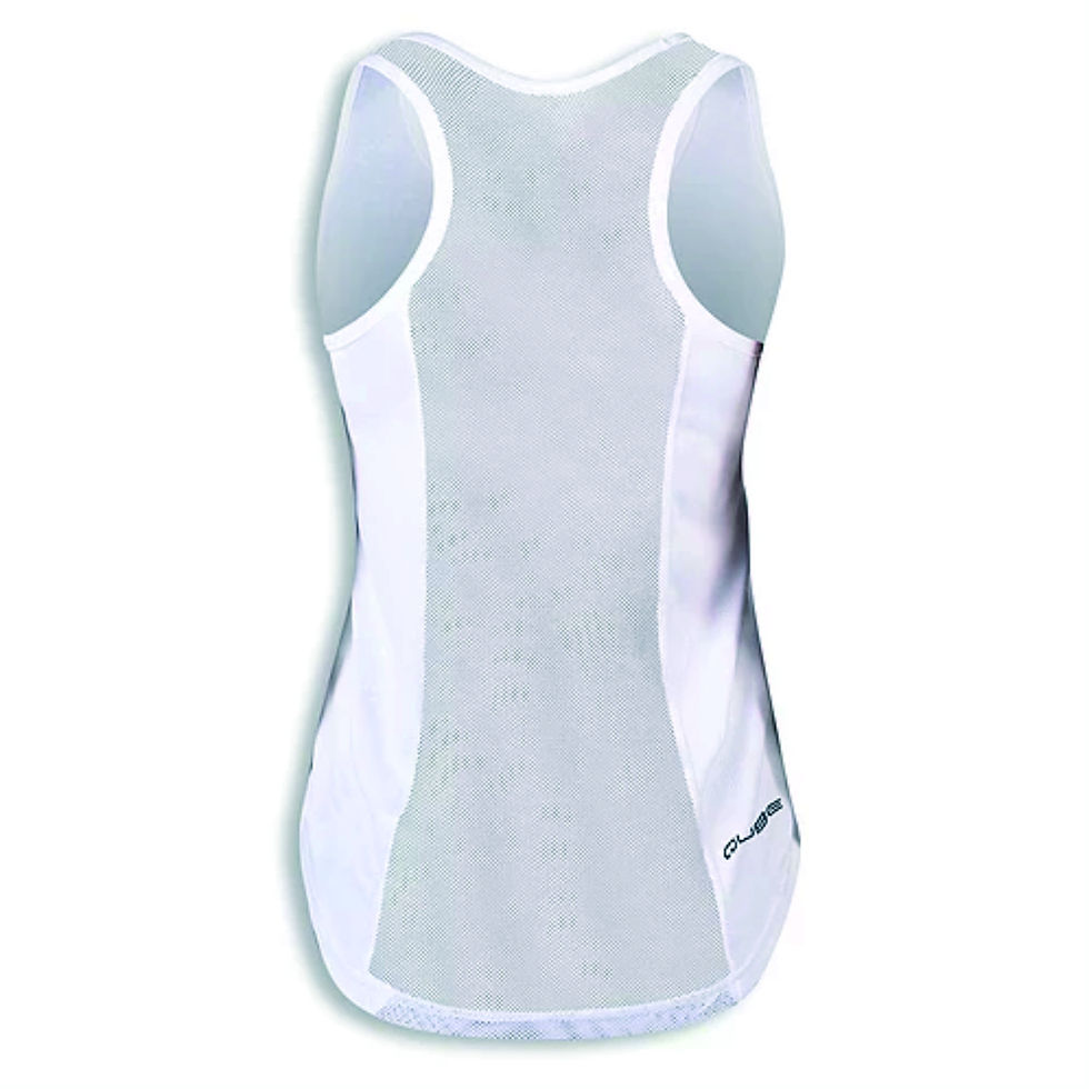 Thumbnail: Women's Mesh Tank Tops: White & Black (Qube Active)