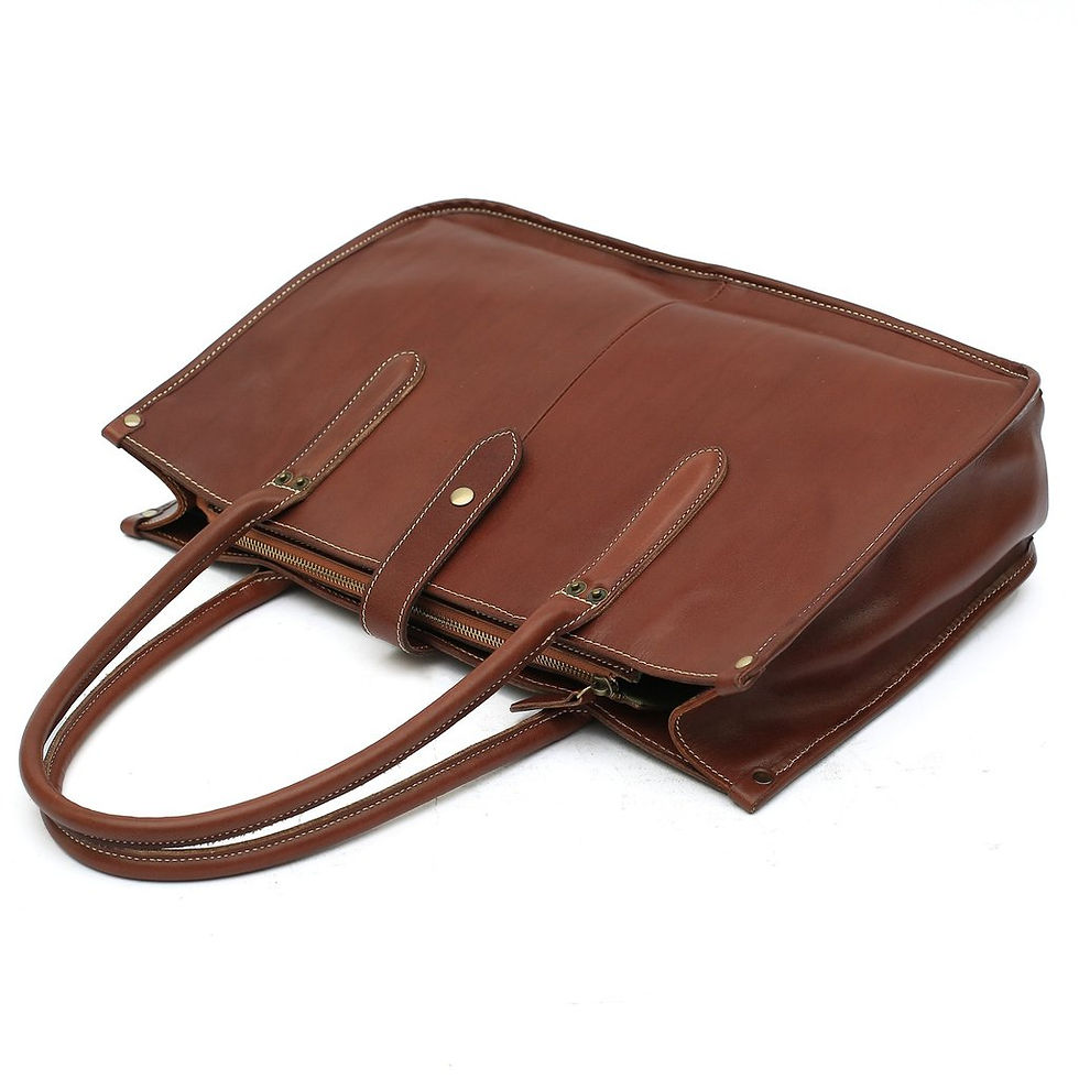 Thumbnail: Full Grain Leather Women Tote Shopper Work&Student Bag XL6605 (RockCow)