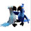 Thumbnail: 12in BLU & Jewel 2PCS Rio Plush Toy Parrot NAVYBLUE Stuffed Animal Doll for Kids